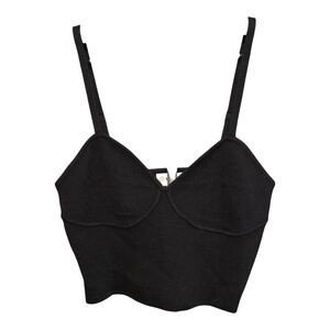 Black Cropped Bustier Tank Top - Unbranded